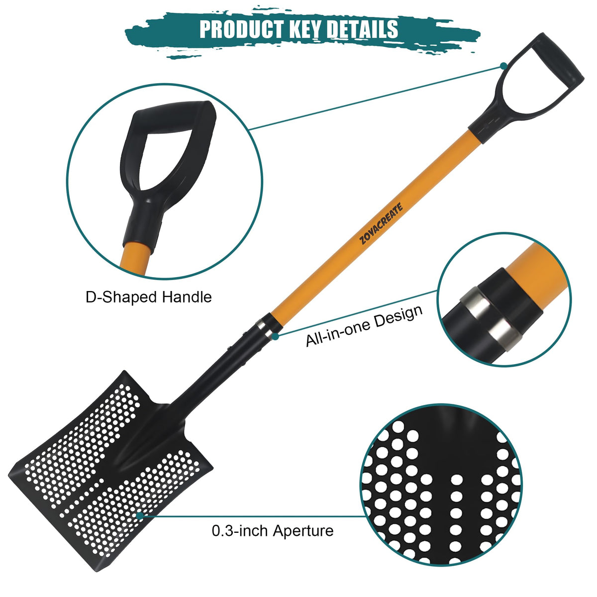 ZOYACREATE heavy-duty tool suitable for sand, garden, and coop cleanup