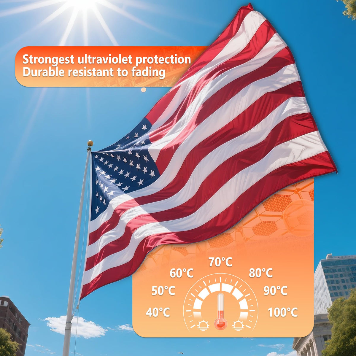 ZoYaone US flag embroidered stars for lasting patriotism and visibility