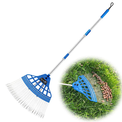 Zozen Acorn Gatherer with loop tines gently collects acorns while protecting the lawn.