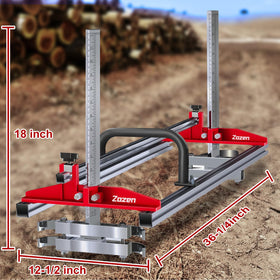 Zozen Chainsaw Mill In-Use Scale shows precise measurements for planking