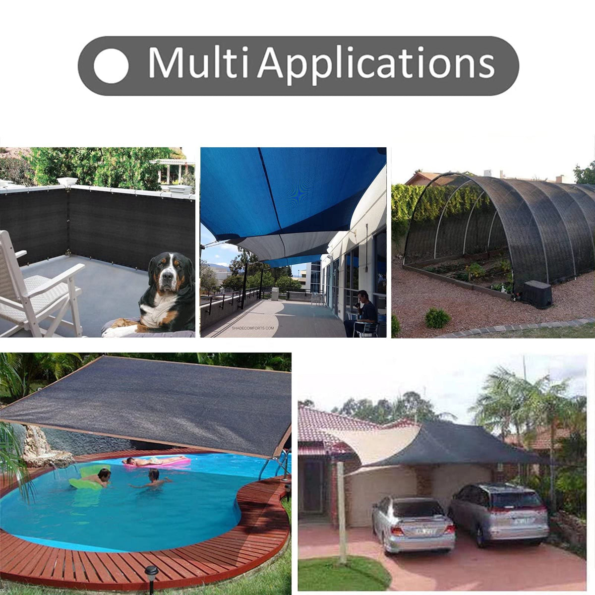 ZOZIJIU shade cloth versatile for barns and poolside shade.