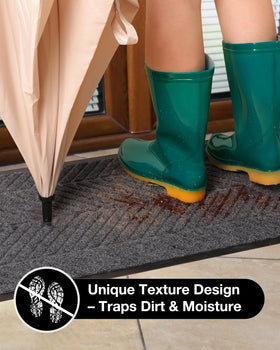 ZPAI groove-pattern mat captures mud and debris at entrances.