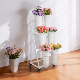 ZpigToor sturdy stand with buckets supports fresh arrangements.