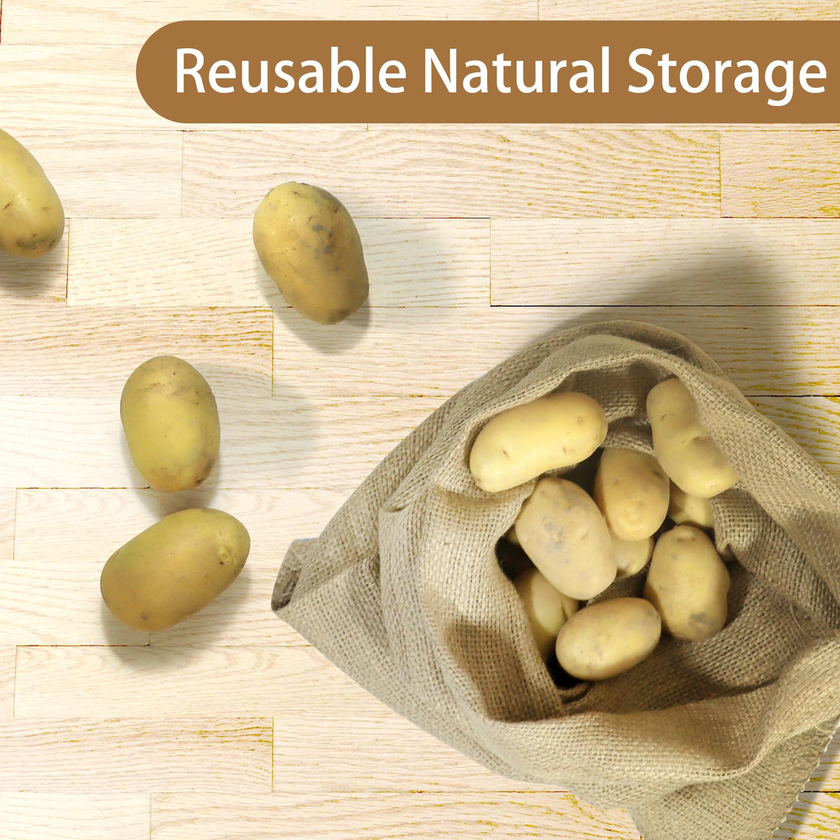 Zplontya burlap bag with breathable design helps vegetables stay fresh.
