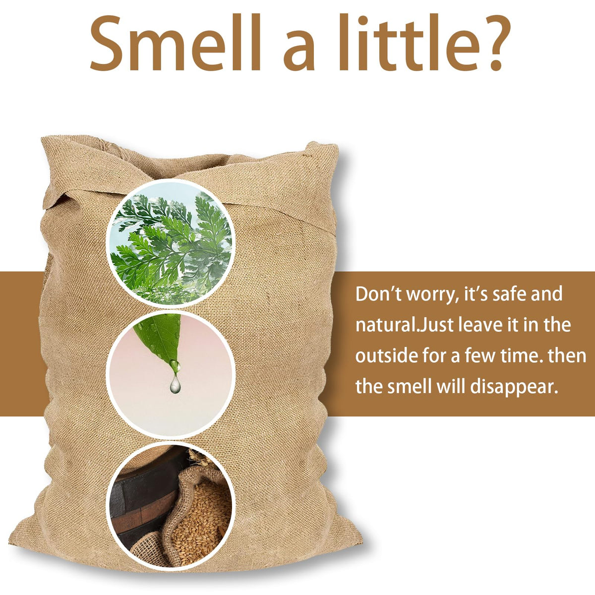 Zplontya burlap sack used for food storage and DIY crafts.