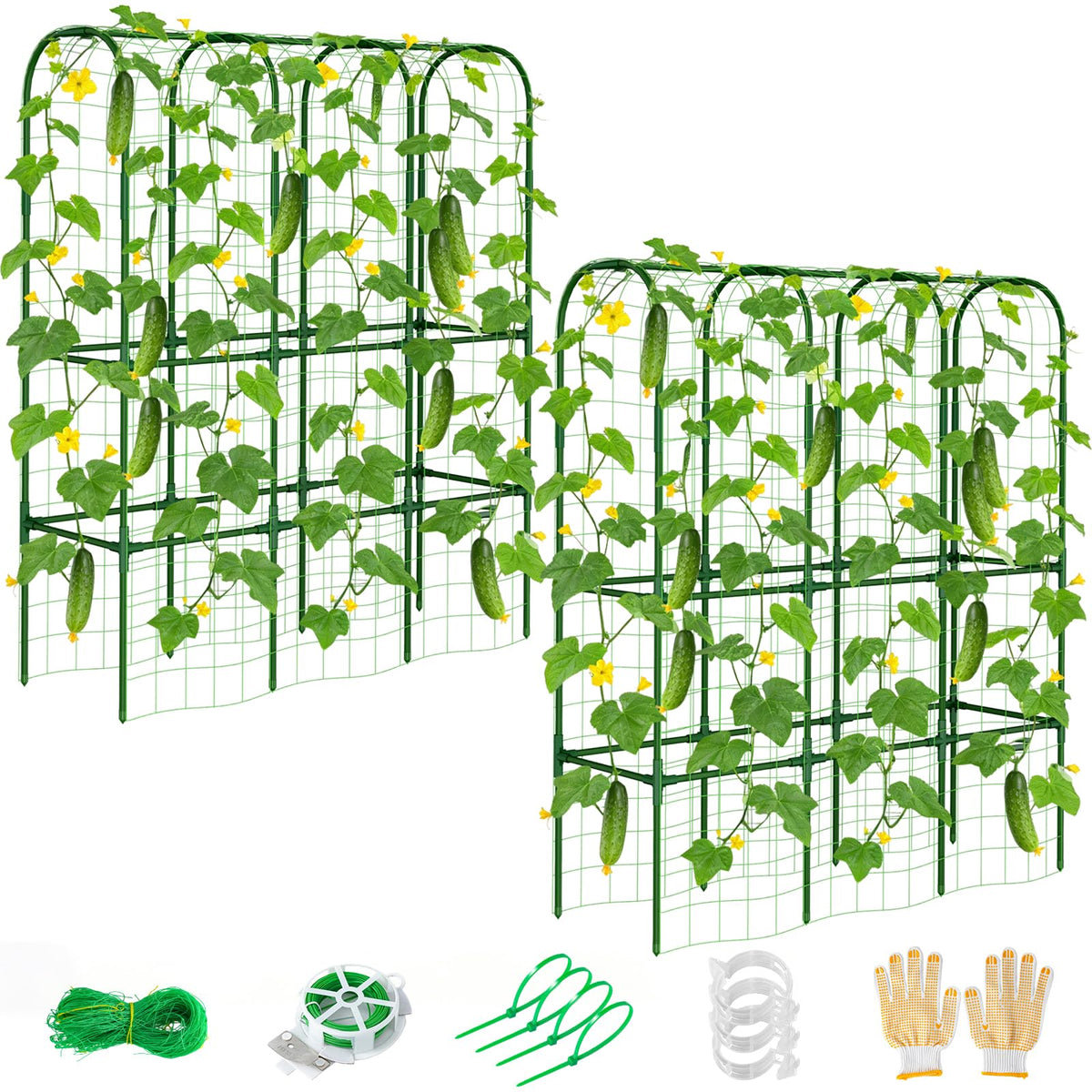 ZPMOCKAQ 2-pack 62in cucumber trellis supports tall vines and boosts garden organization