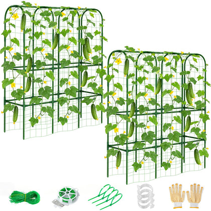 ZPMOCKAQ 2-pack 62in cucumber trellis supports tall vines and boosts garden organization