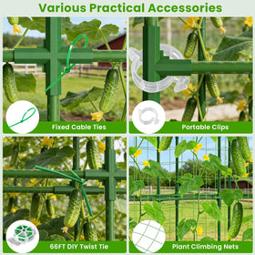 ZPMOCKAQ contents include stakes, tubes, connectors, ties, clips, and a net