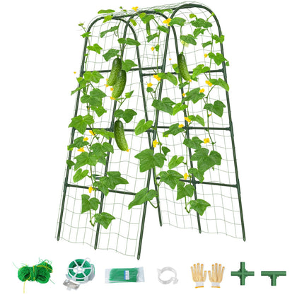 ZPMOCKAQ cucumber trellis ushape raised bed supports vertical growth in tight spaces.