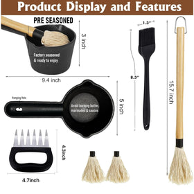 ZQDFLME BBQ mop brush for quick, even sauce distribution over meat.