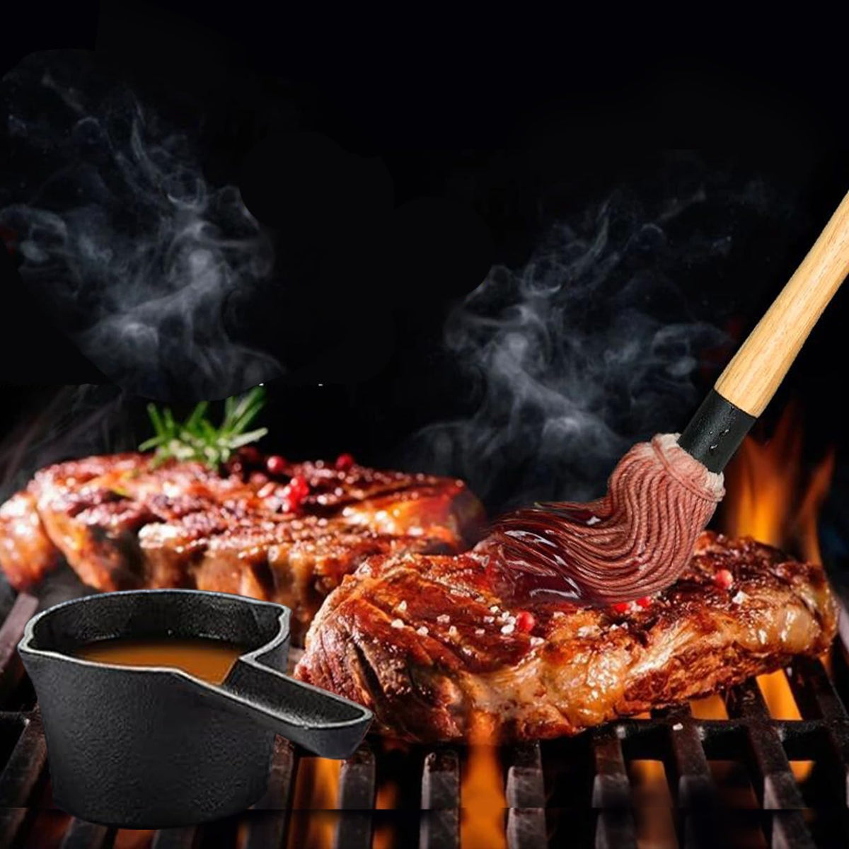 ZQDFLME cast iron pot used on grill for steady simmering.