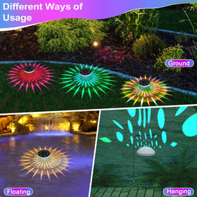 ZRYBOMY outdoor party illumination adds color to fountains, tubs, and lawns.