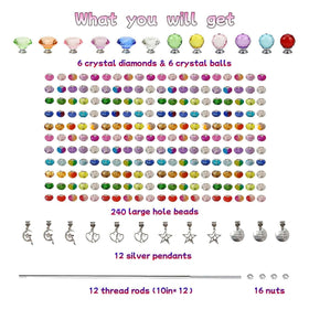 ZSlactp 240 colorful large hole beads add vibrant garden color.