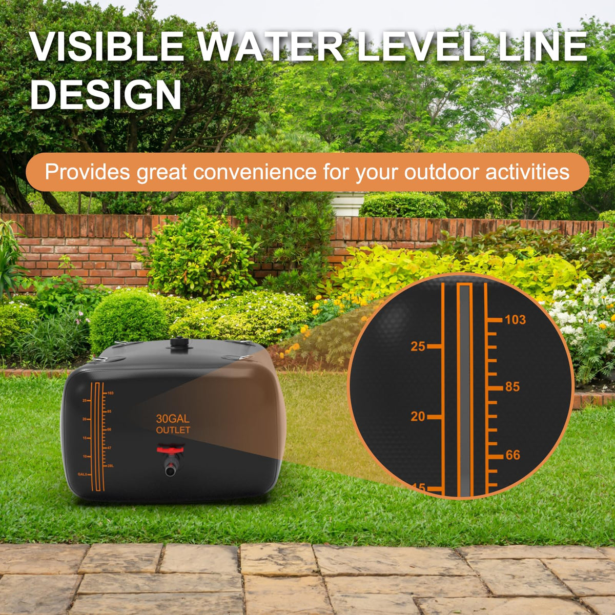 ZSLTLDU water bladder in garden setting for irrigation.
