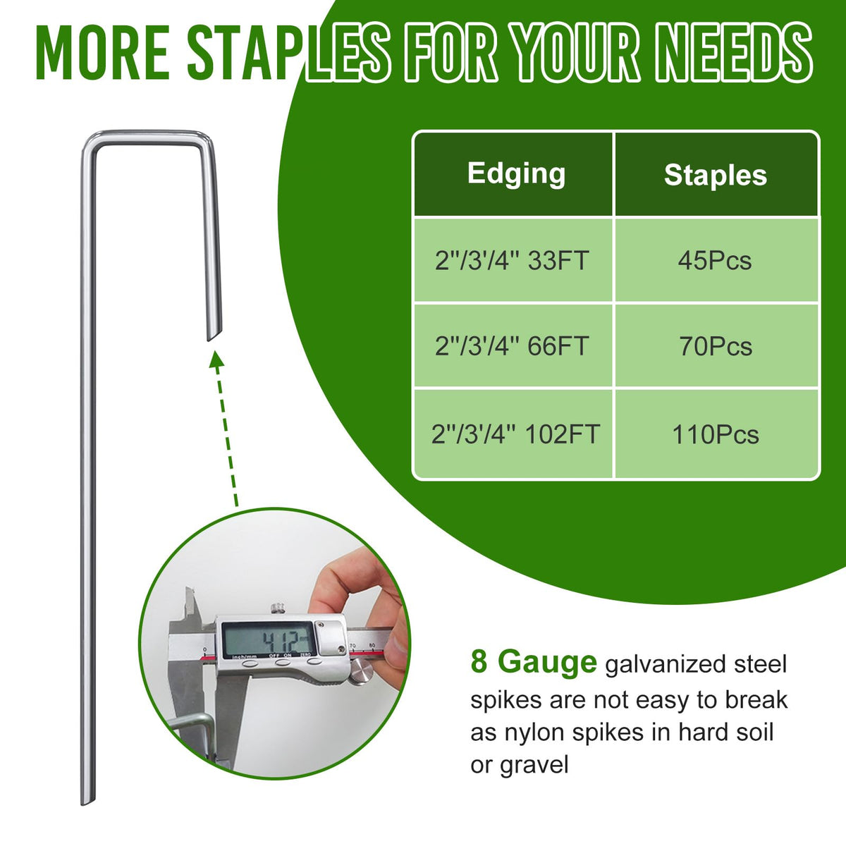 ZSLTLDU 70 ground stakes secure borders on tough soil and gravel