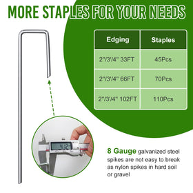 ZSLTLDU 70 ground stakes secure borders on tough soil and gravel