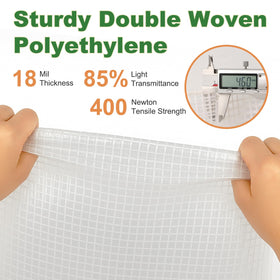 ZSLTLDU clear heavy-duty greenhouse tarp with high light transmission