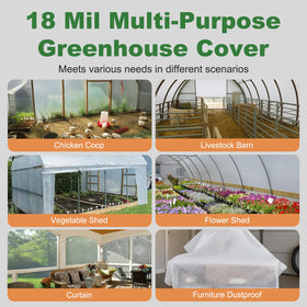 ZSLTLDU waterproof greenhouse plastic tarp keeps plants dry in rain