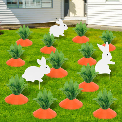 ZSMKJIAYE Easter carrot sign plates add bright yard decor and Easter charm