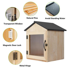 ZSMUSMT Little Library Box interior offers ample space for books and magazines.