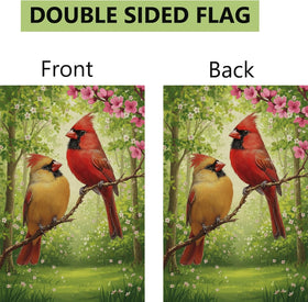 ZSYOUIDEAS cardinals garden flag in yard setup for porch or balcony.