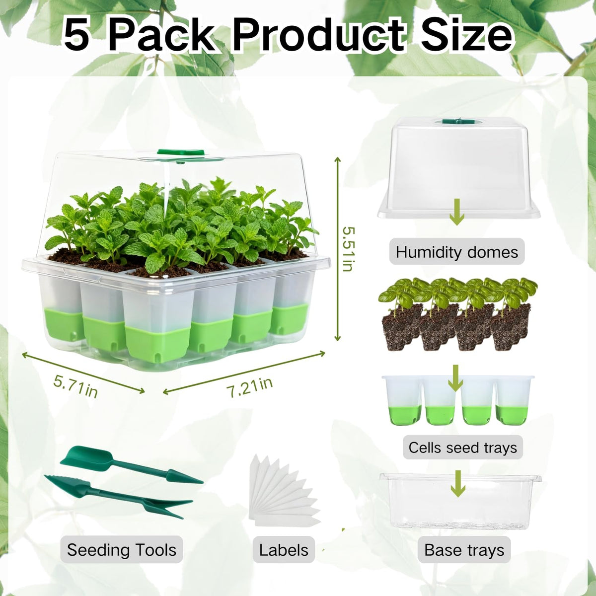 ZSYWODFO 60-cell trays highlight space for diverse herbs, vegetables, and flowers