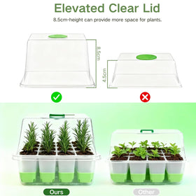 ZSYWODFO humidity dome detail demonstrates extra-tall design for healthier seedling growth