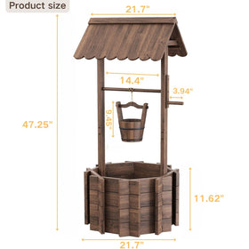 ZSYWODFO wishing well planter bottom container; spacious planting space for herbs and flowers.