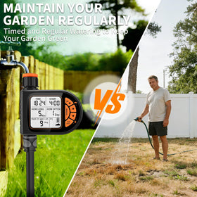 ZTGHFMY sprinkler timer manual watering enables flexible garden care on demand.