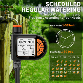 ZTGHFMY sprinkler timer rain delay prevents wasteful watering during rain.