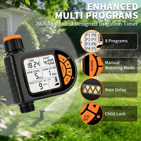 ZTGHFMY sprinkler timer weatherproof design stands up to outdoor use.