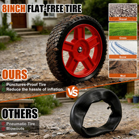 ZThrgran 8-inch tires handle rough outdoor terrain with puncture-proof reliability
