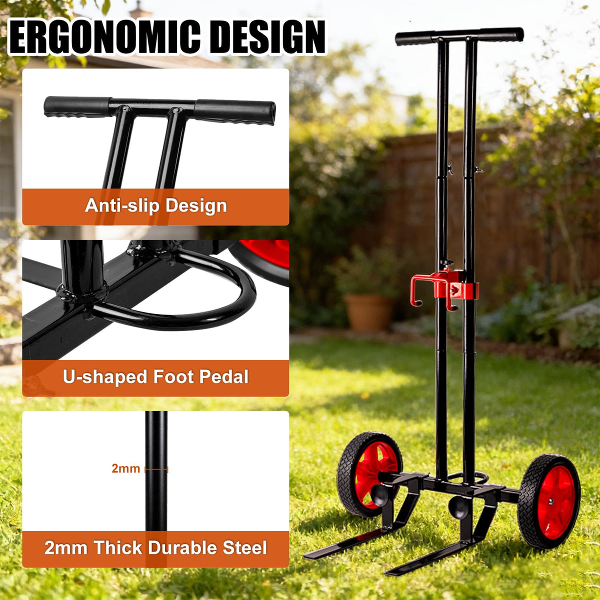 ZThrgran anti-slip rubber handles offer a secure grip during lifting and maneuvering