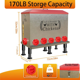 ZTMUFDR upgraded support legs keep the feeder steady on uneven terrain.