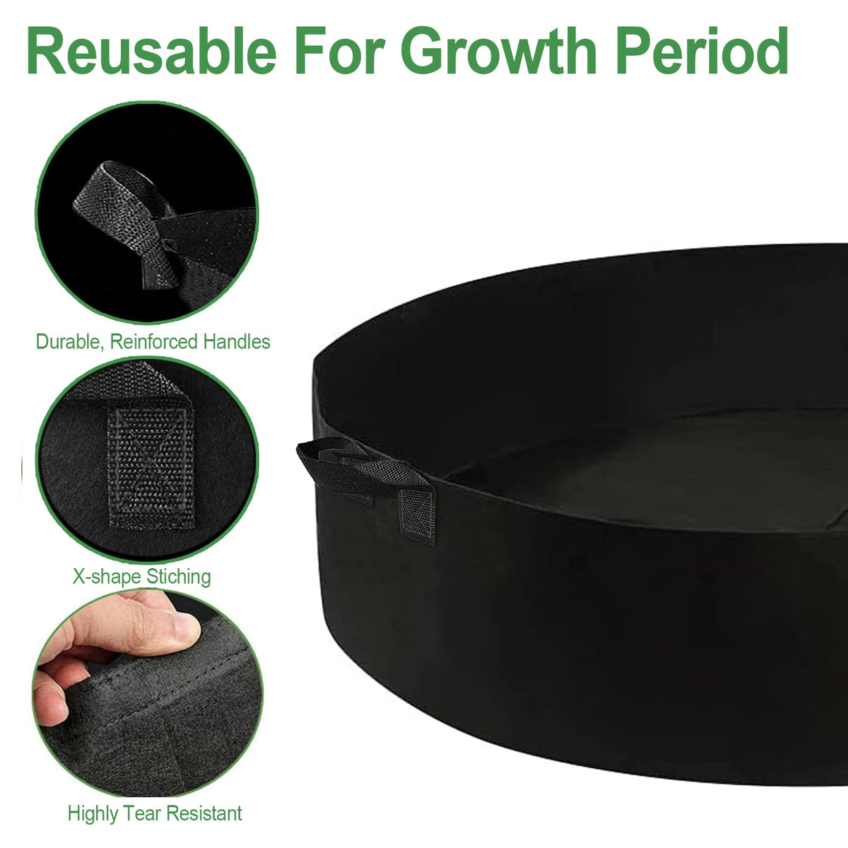 ZtohPyo fabric grow bag reinforced stitching demonstrates durability for repeated seasons.