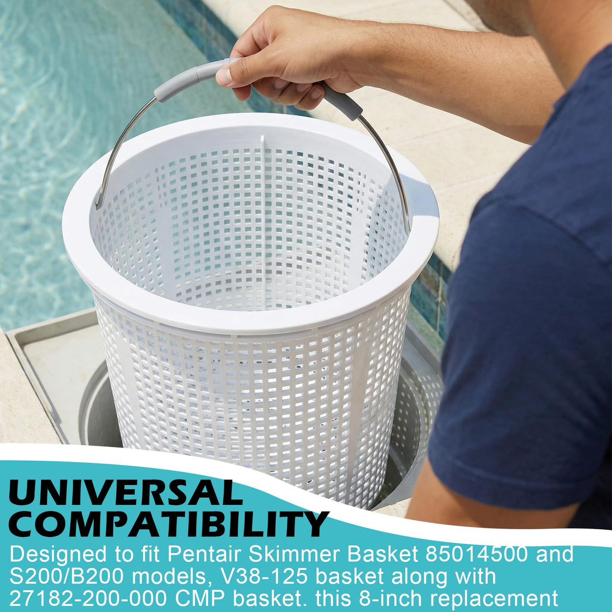 Durable construction withstands pool chemicals and UV exposure for longevity.