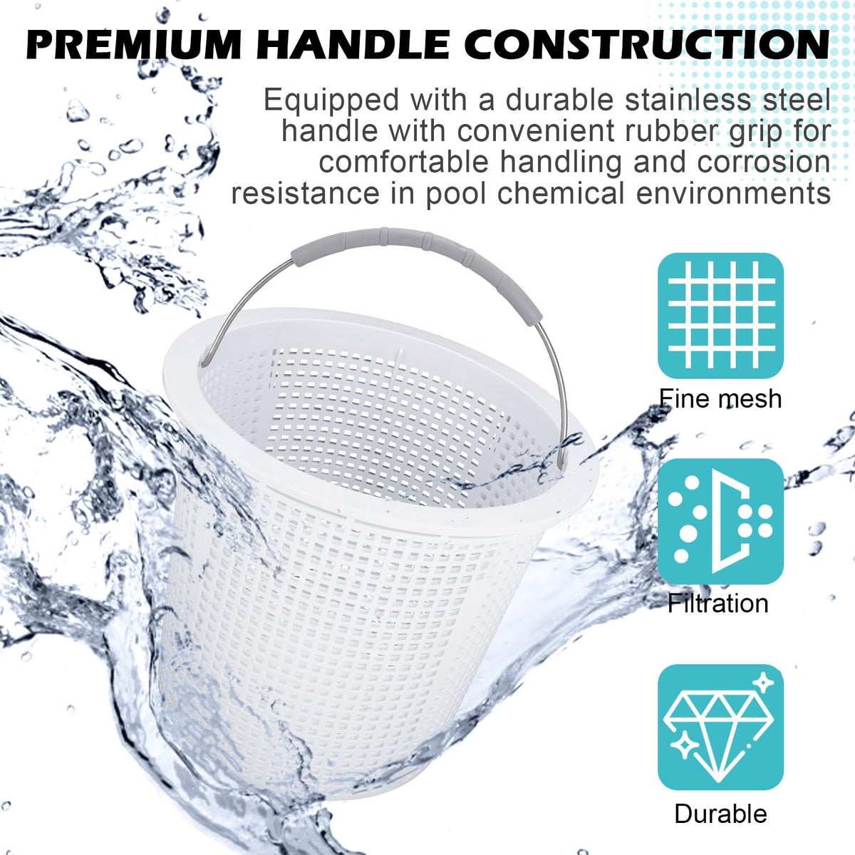 Built-in weight design helps keep the basket submerged during operation.