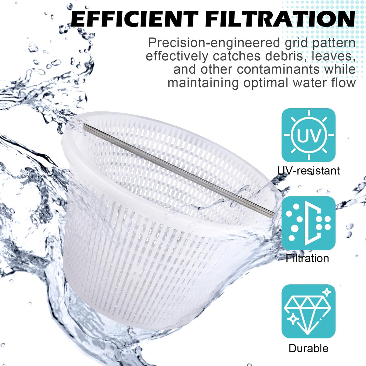 ZTTM skimmer basket with handle simplifies cleaning and maintenance