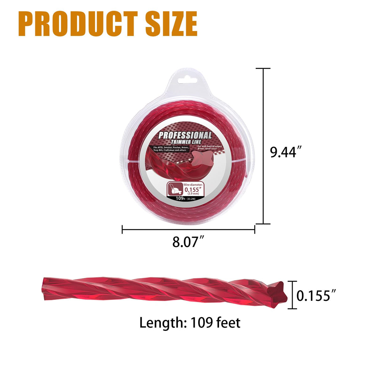 ZTTM 0.155-in diameter line demonstrates 109 feet of trimming reach