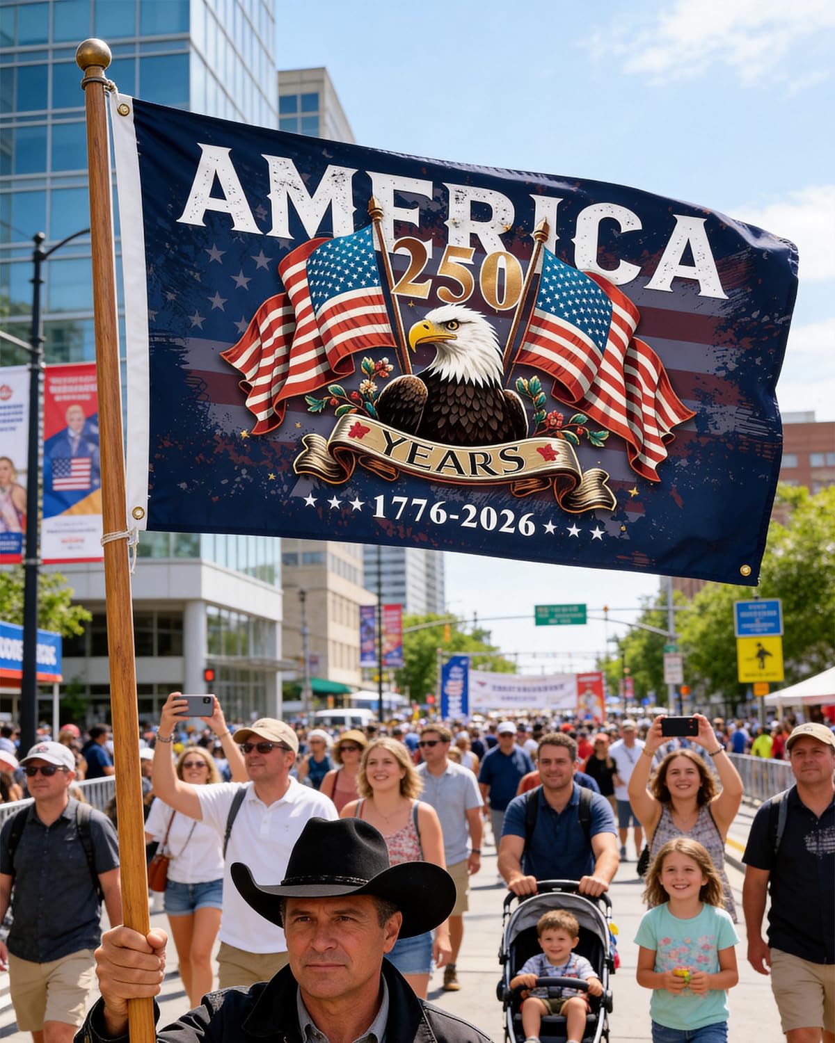 Ztzfacai weather-resistant flag for year-round indoor and outdoor use.