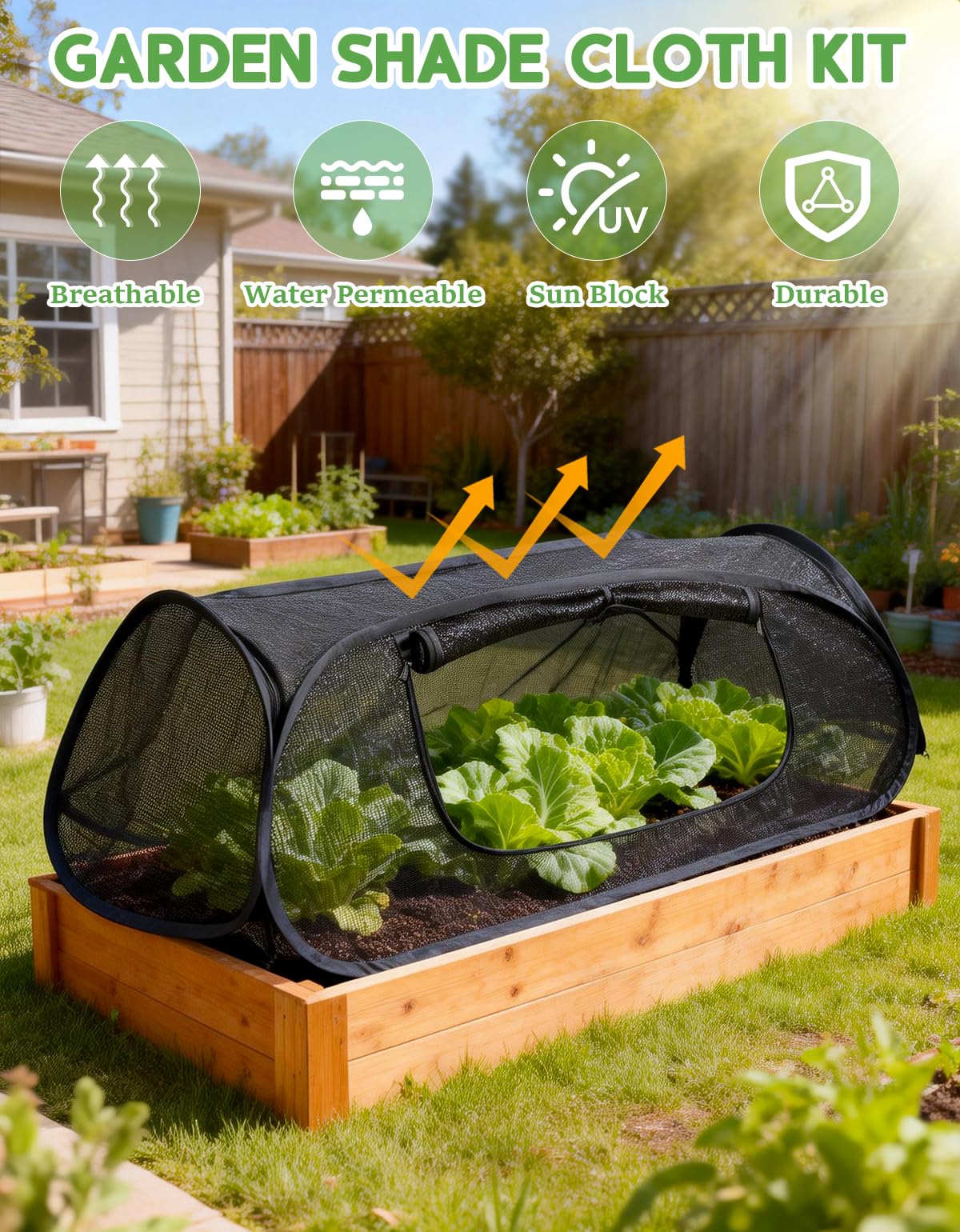 Ztzfacai breathable garden mesh cover shown on a bed