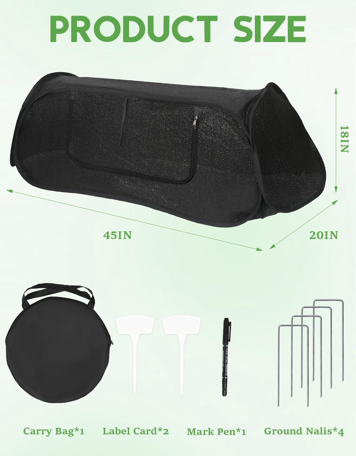 Ztzfacai shade cloth with zipper door enabling airflow for care