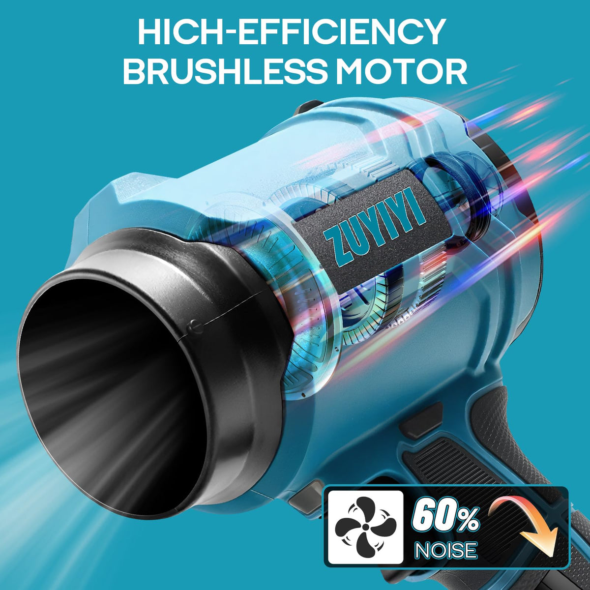 ZUYIYI blower with variable speed trigger for precise control.