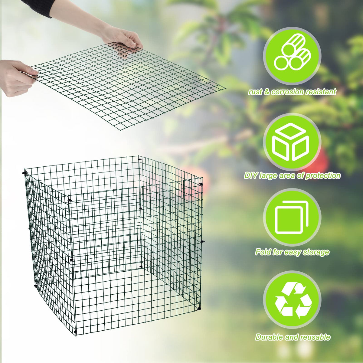 Zubebe nylon ties for assembly secure the mesh cages quickly.