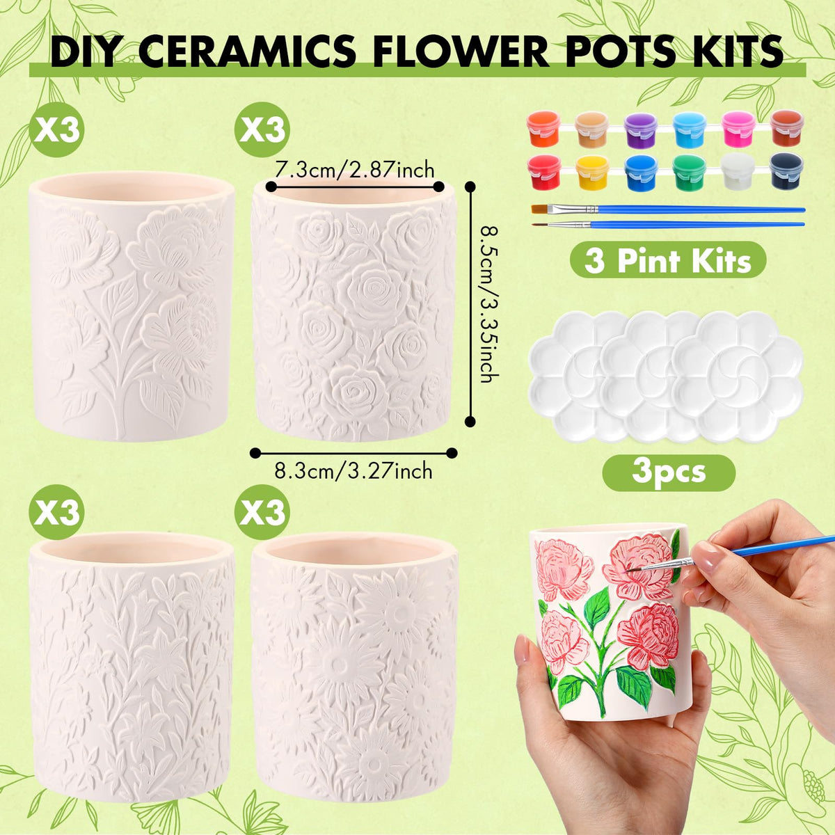 Zubebe Lily-embossed pot for personalized succulent display