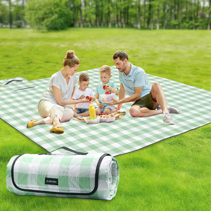 ZUBOND large picnic blanket spread on grass for a spacious outdoor setup.