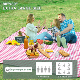 ZUBOND picnic blanket foldable compact 15x5 inches with carry handle and Velcro