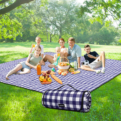 ZUBOND picnic blanket folded with carry handle for easy transport