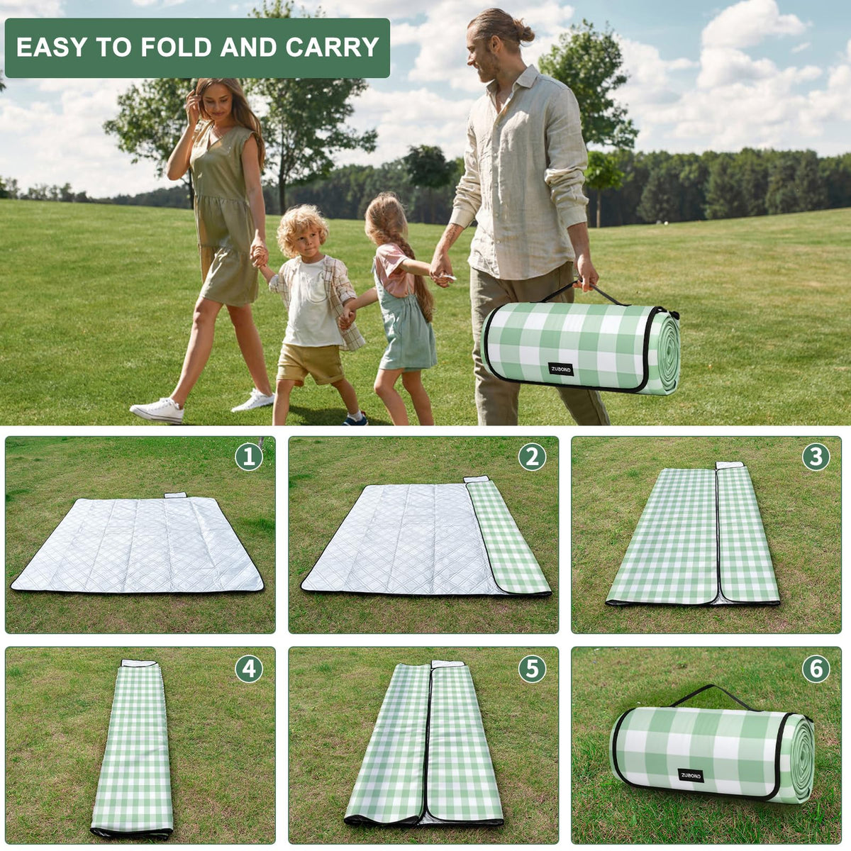 ZUBOND blanket ready for another outdoor adventure after washing.