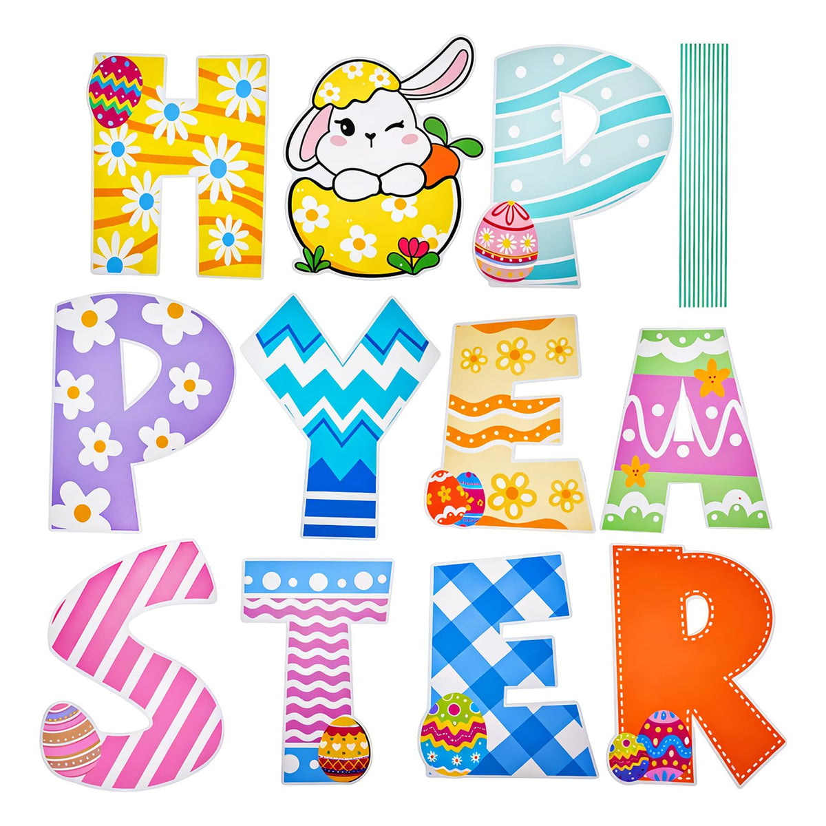 ZUDKSUY Easter yard sign large size enables easy festive display